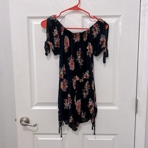 Navy Floral Romper